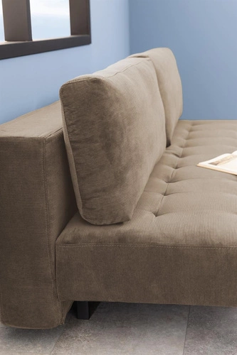 Sofa rozkładana Blain beżowa 2-osobowa z funkcją spania skandynawska do salonu Actona