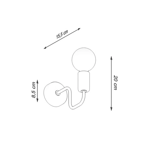 Kinkiet ścienny VECTOR czarny loftowy stalowy do salonu i sypialni SOLLUX LIGHTING
