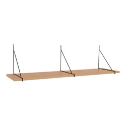 Półka ścienna Chiba 120 cm drewniana czarna na książki nowoczesna do salonu Intesi