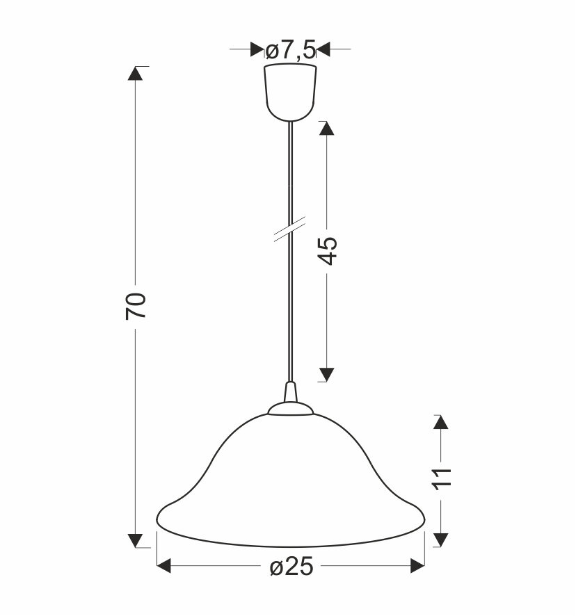 Lampa wisząca szklana Vera złota do salonu i jadalni z alabastrowym kloszem 25 cm