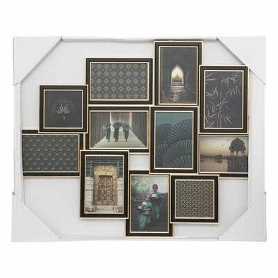 Multiramka na zdjęcia Flavie Atmosphera czarna złota wisząca nowoczesna ramka na 11 zdjęć