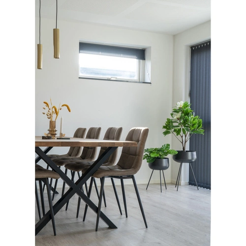 Stół Toulon dębowy do jadalni 100x300 loftowy na czarnych nogach