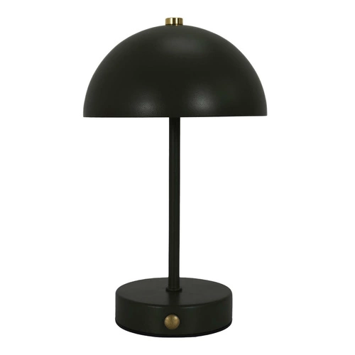 Lampka nocna LED Intesi Funghi czarna bezprzewodowa do sypialni z funkcją ściemniania