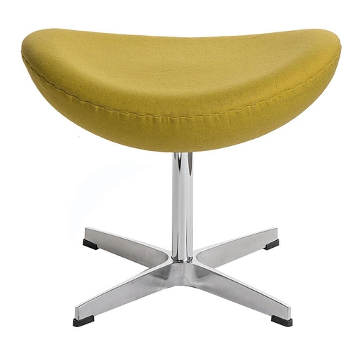 Podnóżek tapicerowany Jajo żółty jasny kaszmir obrotowy do salonu nowoczesny D2.DESIGN