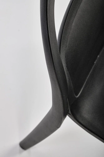 Krzesło ogrodowe Maud Intesi czarne nowoczesne z tworzywa sztucznego łatwe w czyszczeniu sztaplowane