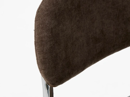 Krzesło tapicerowane Griffin do jadalni na płozach chrom brązowe