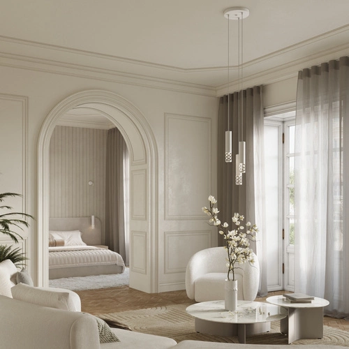 Nowoczesna lampa wisząca LIRO 3L biała metalowa do salonu i kuchni SOLLUX LIGHTING