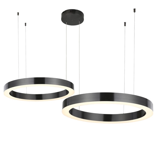Lampa wisząca LED CIRCLE Step into Design 60+80 cm szara regulowana do salonu