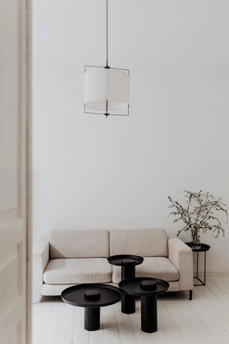 Stolik kawowy okrągły TYK 630 czarny dębowy nowoczesny do salonu NORDIFRA 63 cm