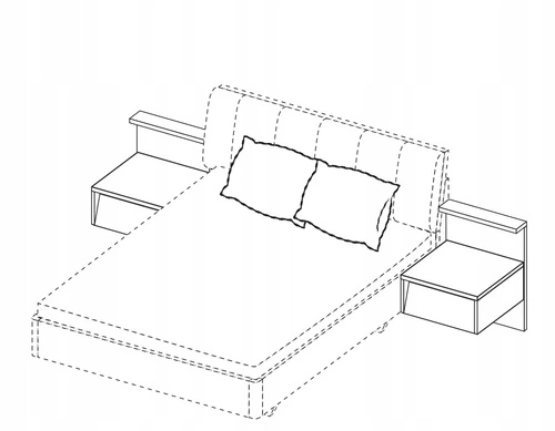Dwie szafki nocne wiszące białe z szufladą i LED 54 cm Intesi Madera styl skandynawski