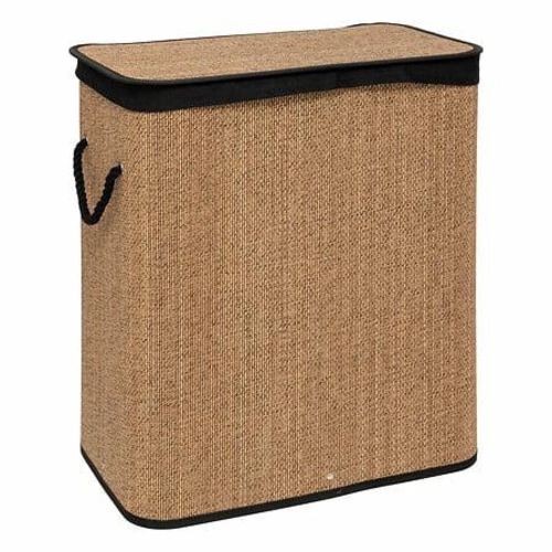 Kosz na pranie 100l bambus/czarny