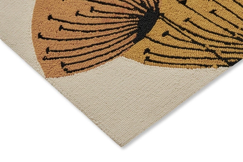 Dywan zewnętrzny do ogrodu i na taras Dandelion Clocks ochre 140x200 nowoczesny Sanderson
