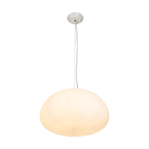 Lampa wisząca szklana LUCIDUM FLAT biała 40 cm do salonu i nad stół nowoczesna