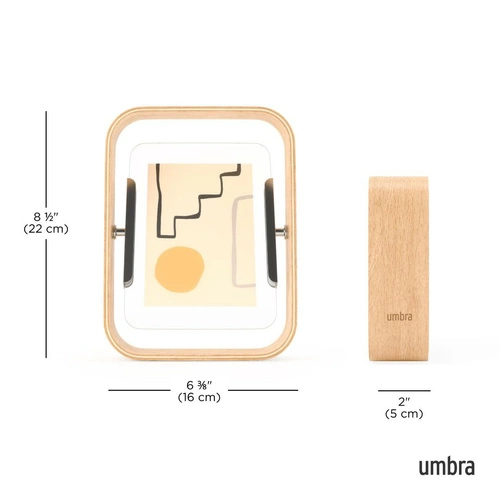 Ramka na zdjęcia 10x15 Bellwood drewniana dwustronna naturalna stojąca Umbra skandynawska