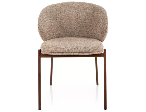 Krzesło Elsme beżowe z podłokietnikami do jadalni i salonu Intesi