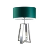 Lampka nocna do sypialni Thor nowoczesna z abażurem zielonym i srebrną podstawą LYSNE 61 cm