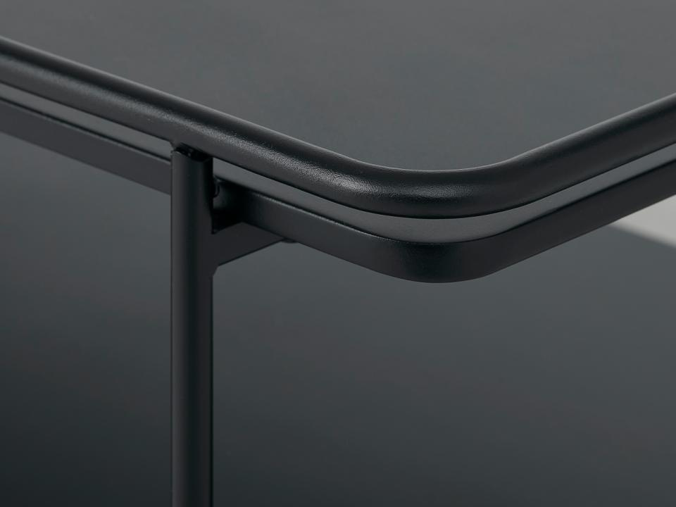 Stolik kawowy Yuba do salonu nowoczesny metalowy czarny 110x55 cm