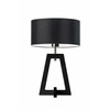 Lampka nocna do sypialni Clio LYSNE nowoczesna czarna z abażurem drewniana hebanowa 47 cm