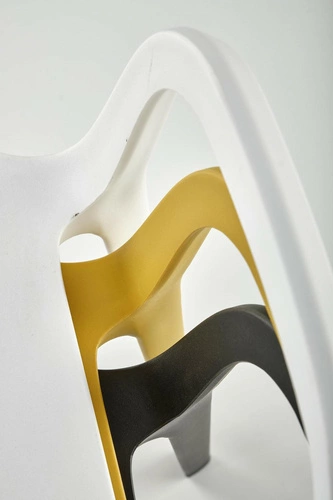 Krzesło do jadalni i ogrodu Nadine Intesi czarne nowoczesne z podłokietnikami sztaplowane