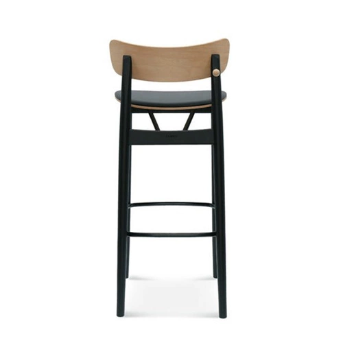 Hoker tapicerowany z oparciem Nopp Fameg personalizowany, drewniany, nowoczesny do kuchni 77 cm