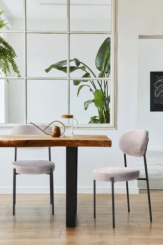 Krzesło tapicerowane Camile Velvet szare welurowe do jadalni i salonu glamour Intesi