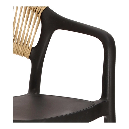 Krzesło do jadalni Osma Intesi czarne z polipropylenu, sztaplowane, łatwe czyszczenie, z podłokietnikami