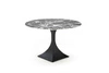 Stół okrągły do jadalni Gives czarny marmur 120 cm nowoczesny na jednej nodze Intesi