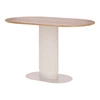 Stół do jadalni Maxim Intesi nowoczesny owalny fornir dąb biały na jednej nodze 120x70 cm