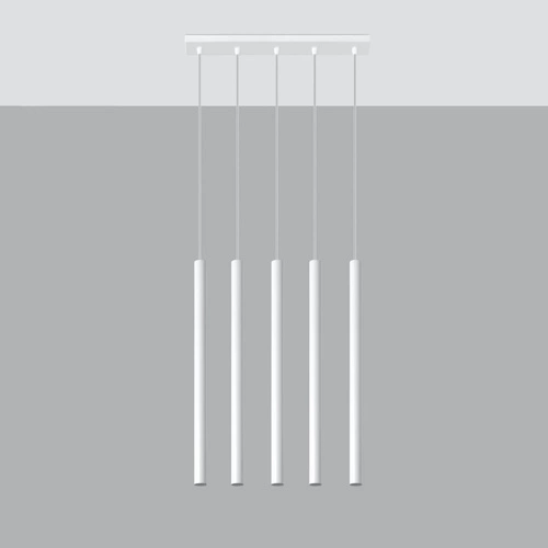 Lampa wisząca Pastelo 5-punktowa biała nowoczesna nad stół do kuchni i jadalni