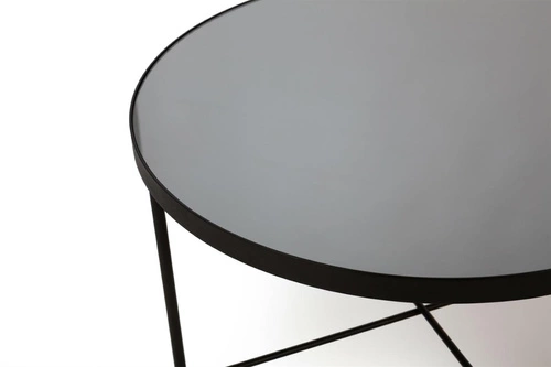 Stolik kawowy okrągły lustrzany czarny Tre 430 nowoczesny do salonu NORDIFRA 43 cm