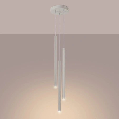 Lampa wisząca Pastelo 3-punktowa nowoczesna beżowa do salonu i nad stół regulowana