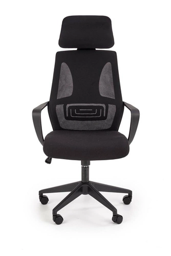 Fotel biurowy ergonomiczny Deva czarny z zagłówkiem obrotowy nowoczesny do biura Intesi