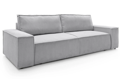 Sofa rozkładana Molde sztruks szary z pojemnikiem do salonu styl skandynawski