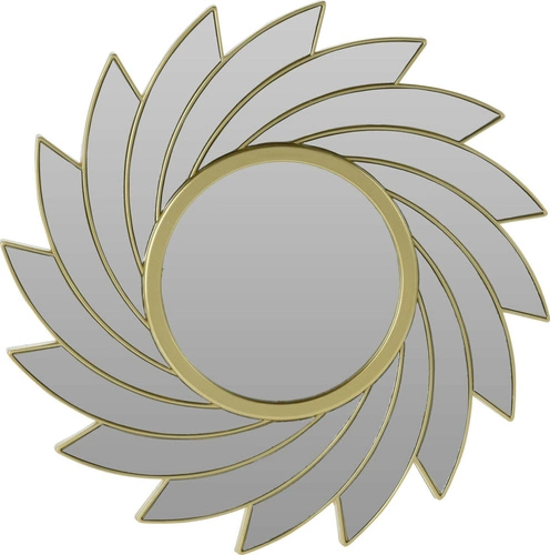 Zestaw 3 luster dekoracyjnych Rowley okrągłych w złotej ramie do przedpokoju na ścianę