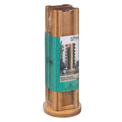 Pojemnik na 32 kapsułki obrotowy bambusowy