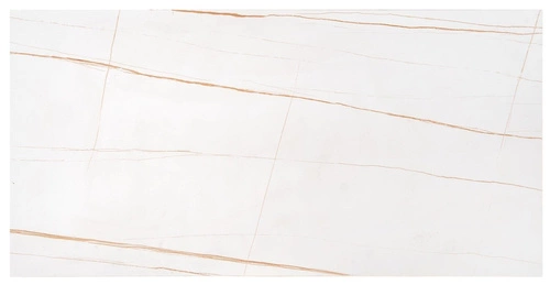 Stolik kawowy Taman prostokątny szklany biały marmur złoty glamour do salonu Intesi 120x60