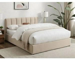 Łóżko tapicerowane Lexington 120x200 beżowe z pojemnikiem do sypialni