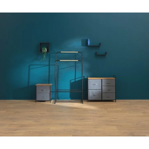 Komoda z szufladami Tissa 77 cm nowoczesna czarno-szara na nóżkach do salonu 5five