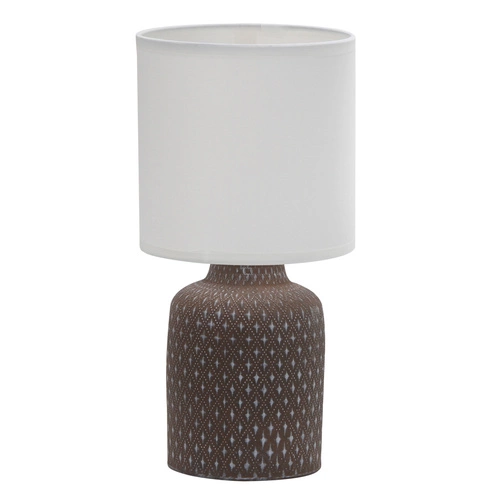 Lampka nocna do sypialni Iner brązowa ceramiczna z abażurem nowoczesna CANDELLUX 32 cm