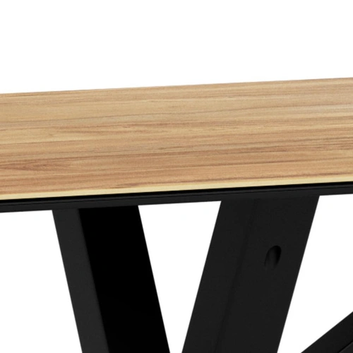 Stół Heaven 135x80 nowoczesny do jadalni ceramika dąb na czarnych nogach