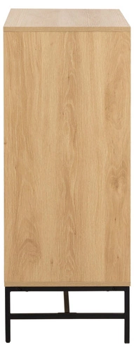 Komoda Albany 4 szuflady ryflowana dąb naturalny nowoczesna na nóżkach do salonu 80 cm