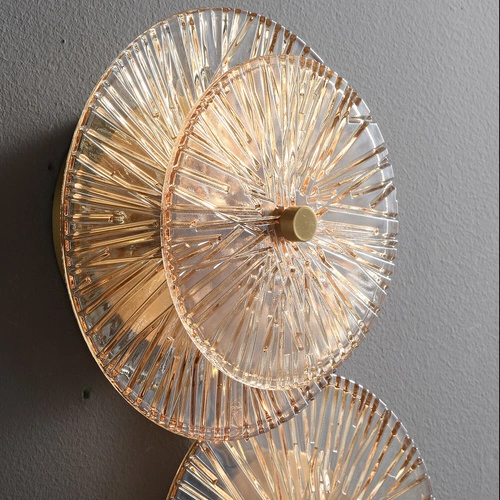 Lampa ścienna LED LUXIO-4 bursztynowa szkło glamour do salonu i sypialni 32 cm