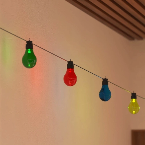 Girlanda świetlna solarna LED multikolor Atmosphera 5m do ogrodu i na taras zewnętrzna