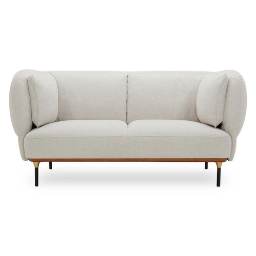 Sofa dwuosobowa Isée szara aksamitna nowoczesna z podłokietnikami do salonu Atmosphera