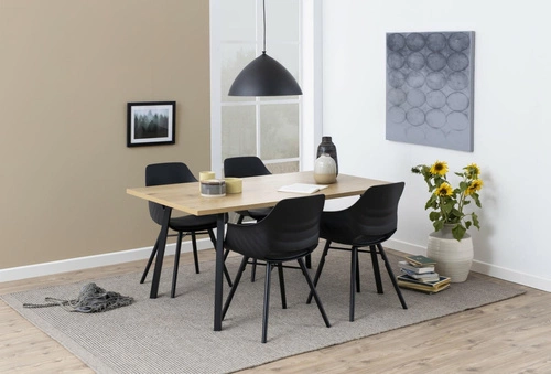 Stół industrialny do jadalni Cenny 160x90 cm dąb artisan i czarne nogi Actona