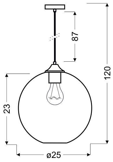 Lampa wisząca EDISON 25 1x60W E27 bursztynowy + żarówka