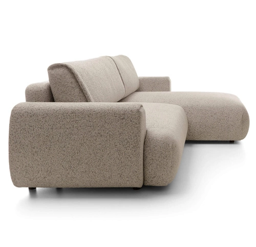 Narożnik z funkcją spania prawy Ljung nowoczesny beżowy z pojemnikiem do salonu Intesi