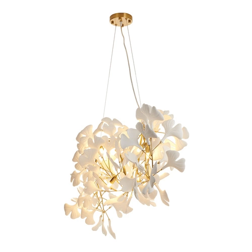 Lampa wisząca BOTANIKA WAVE złota biała 125 cm nowoczesna do jadalni nad stół