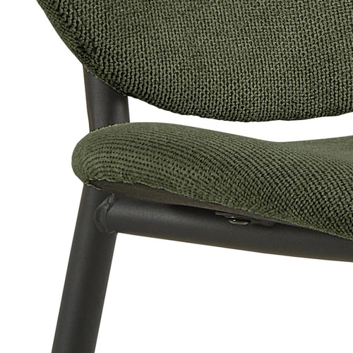 Krzesło Cliff zielone do jadalni nowoczesne tapicerowane na czarnych nogach