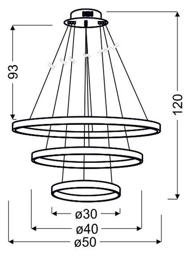 Lampa wisząca LED Lune 50 chrom nowoczesna regulowana do salonu i jadalni 50 cm